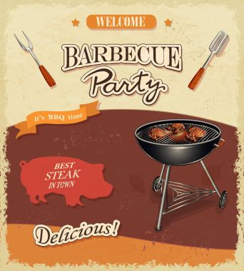 Vintage Barbekü afiş
