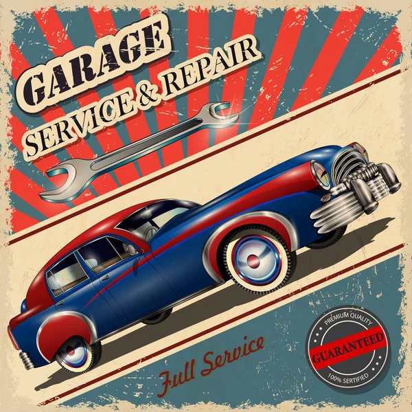 Cartel retro garaje Vintage — Foto de Stock