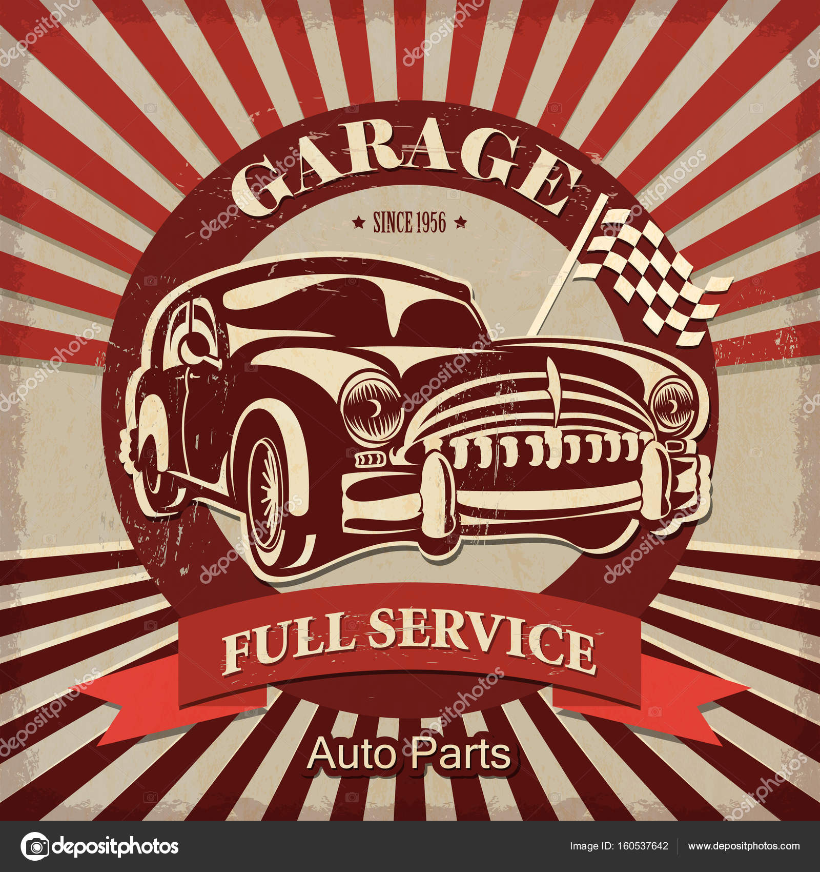 Vintage Garage Retro Poster Stock Vector C Matetcher Gmail Com