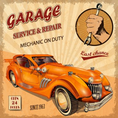 Retro Vintage garaj poster