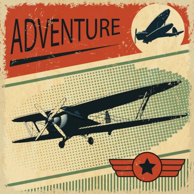 Çift kanatlı retro poster
