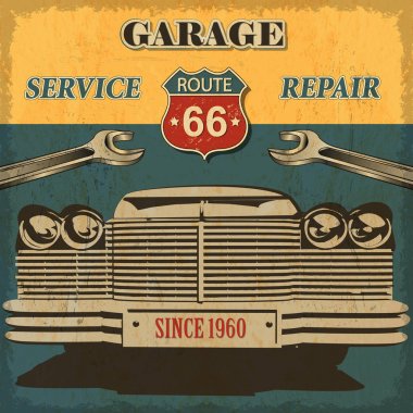 Retro Vintage garaj poster