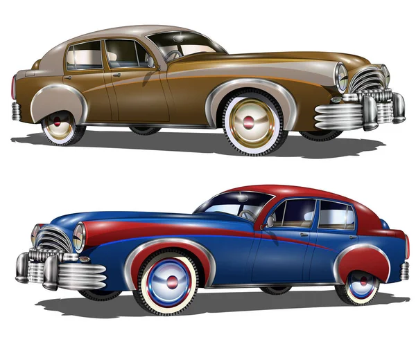 Los coches retro — Archivo Imágenes Vectoriales