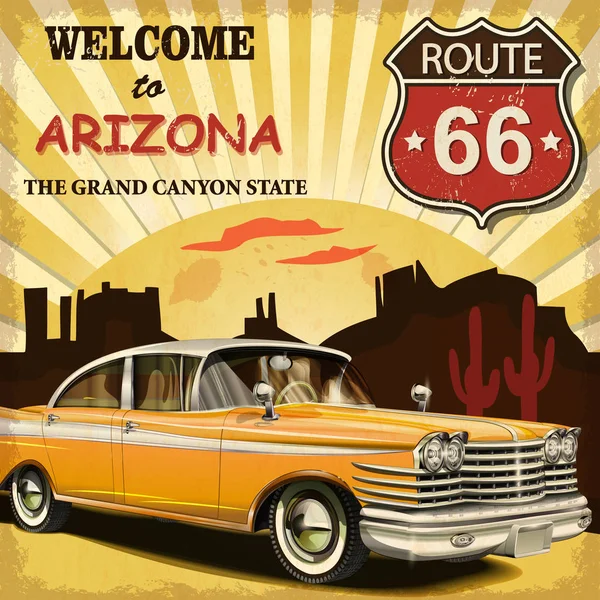 Welcome to Arizona retro poster — Stock Vector