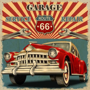 Retro Vintage garaj poster