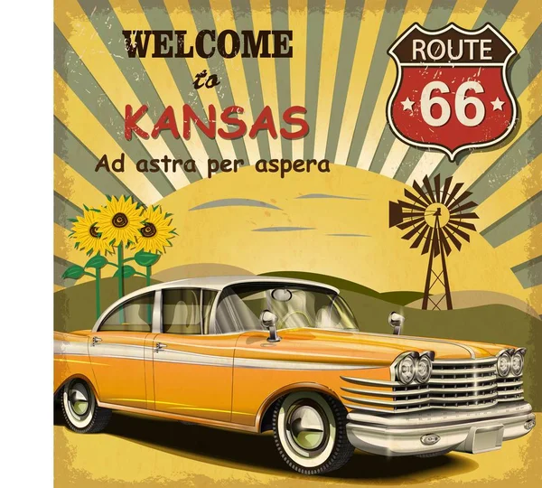 Kansas retro poster için hoş geldiniz