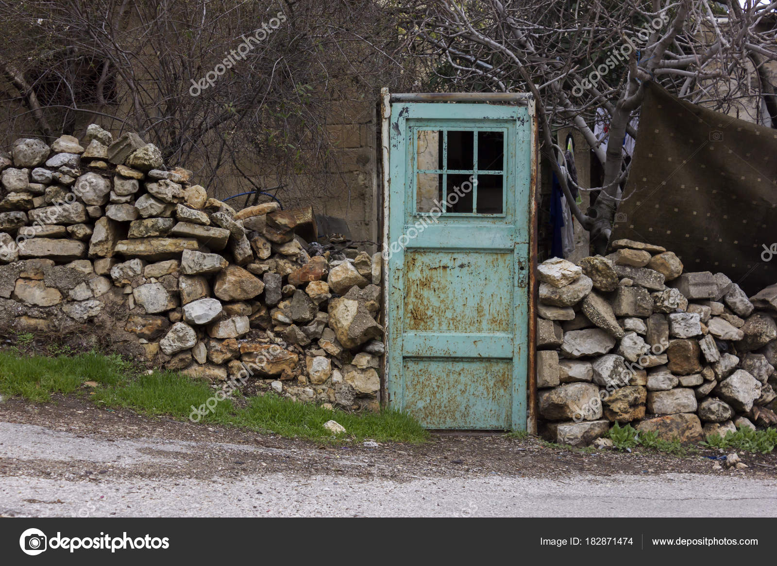 Old Garden Metal Door With Rust In Amman Jordan Stock Photo