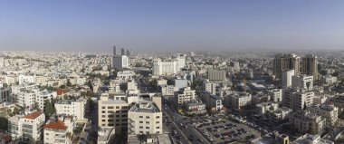 panoramik Amman abdali alanı - Jordan Amman şehir - Amman'ın modern binalar görünümünü yeni şehir