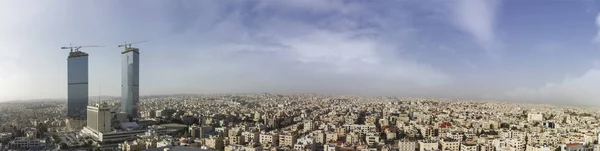 panoramic view Amman city - Jordan Gate towers beautiful sky winter