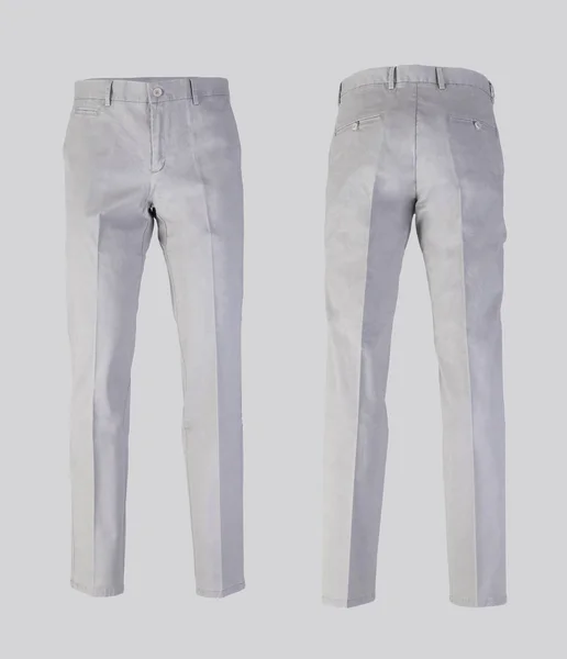 Bílé kalhoty izolované na bílém pozadí duch módní styl fotografie přední a zadní pohled — Stock fotografie