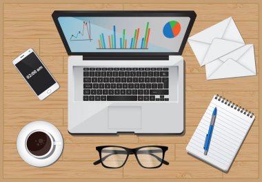 Bilgisayar masa ofis Resepsiyon iş çalışma 