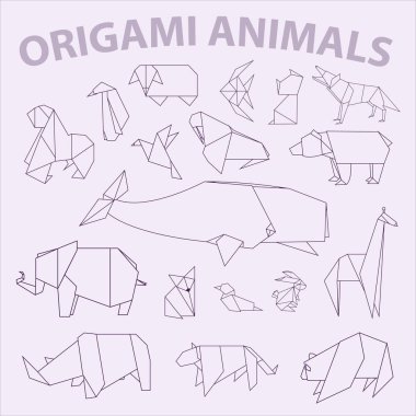 Origami hayvan kağıt sanat koleksiyonu