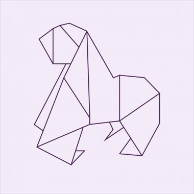 Origami goril kağıt sanat