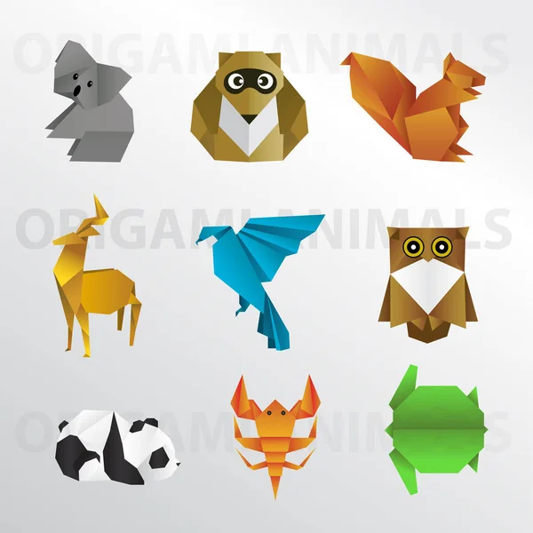 Origami Animals Collection Paper Art — Stock Photo, Image