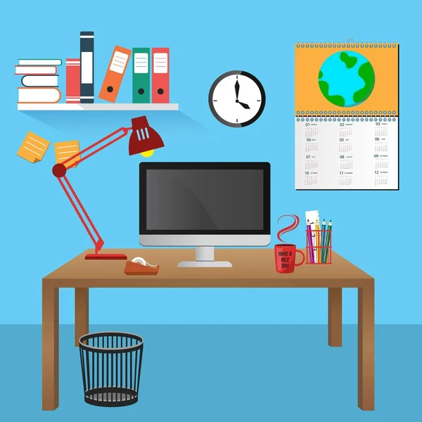 Büro Computer Schreibtisch Arbeitsplatz — Stockfoto