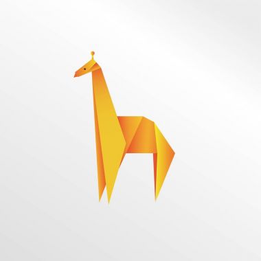 Origami zürafa kağıt sanat illüstrasyon