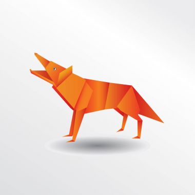 Origami kurt kağıt sanat illüstrasyon