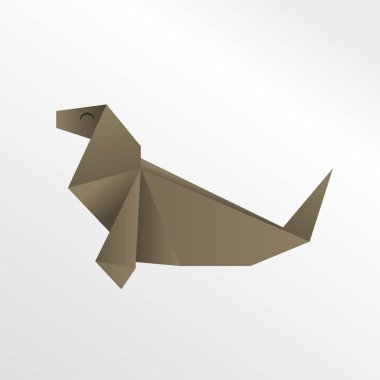 Origami kağıt sanat illüstrasyon mühür