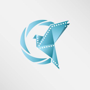 Origami fotoğraf kuş logosu fotoğrafçılar için şeritler.