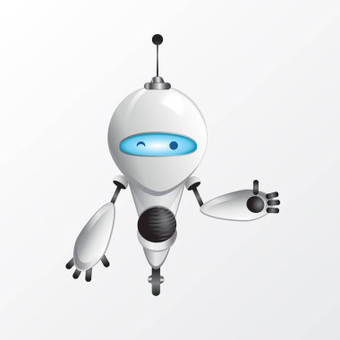 Mutlu robot kırpışan maskot
