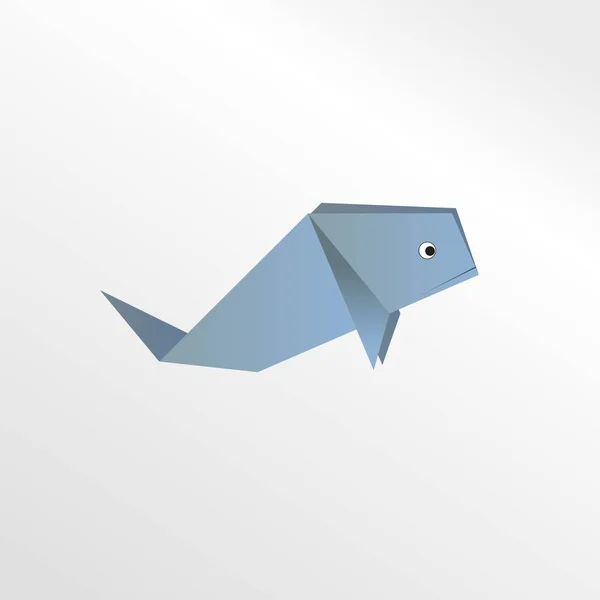 Origami Papel Ballena Ilustración Arte — Foto de Stock