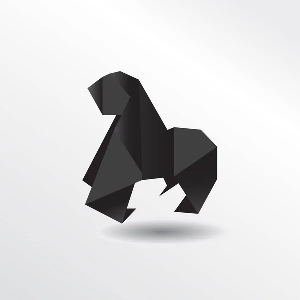 Origami Gorilla Papier Kunst Illustration — Stockfoto