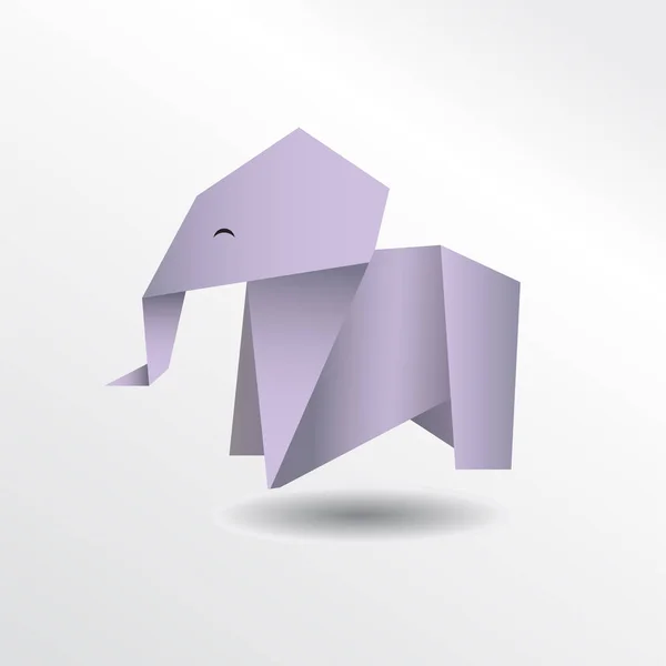 Origami Elefant Papier Kunst Illustration — Stockfoto