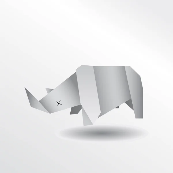 Origami Rhino Papier Kunst Illustratie — Stockfoto