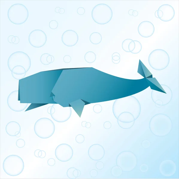 Origami Whale Papper Djur — Stockfoto