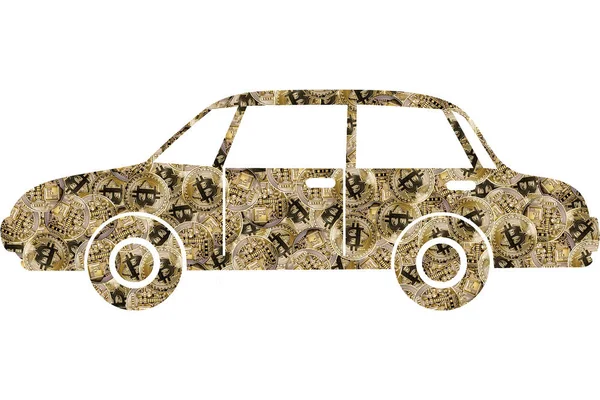 Car of bitcoins — Stock Photo, Image