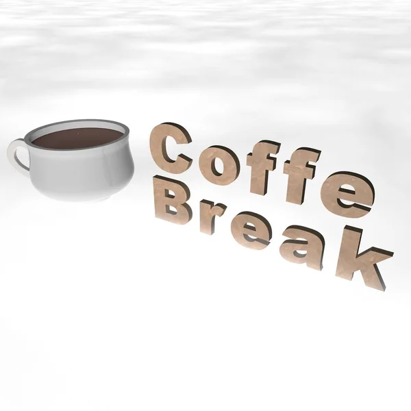 Un segno con l'iscrizione Coffee break. Illustrazione 3D — Foto Stock