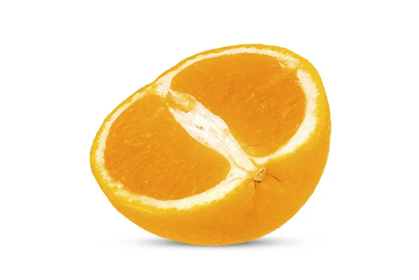 Half an orange on a white background, close-up. — 스톡 사진