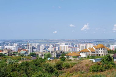 Russia, Anapa 27.07.2019 City view from the bald mountain.
