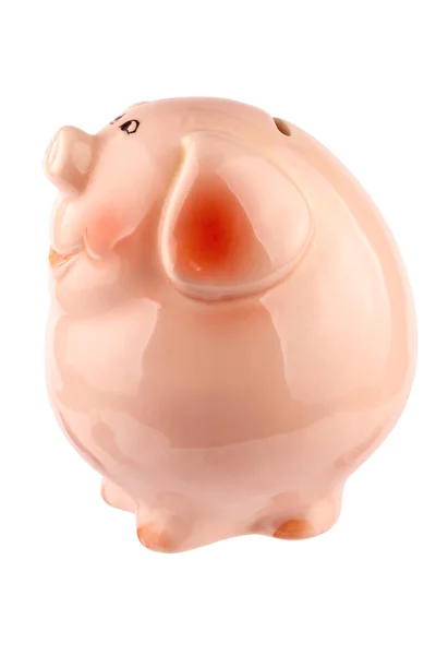 Piggy Bank Een Witte Achtergrond Close — Stockfoto