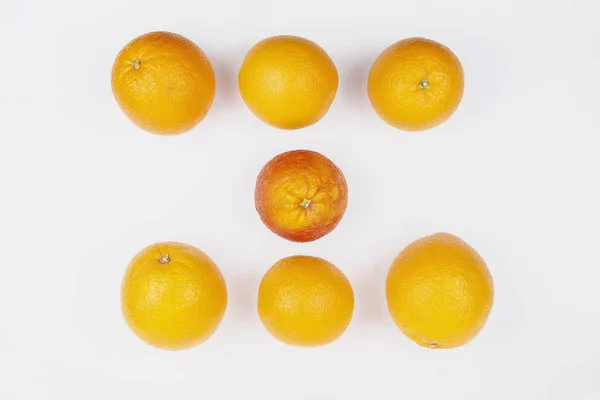 Blick Von Oben Rote Orange Mit Gelben Orangen — Stockfoto
