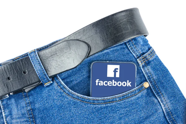 Russia Kaluga 2020 Pocket Your Trousers Phone Logo Facebook Social — Stock Photo, Image