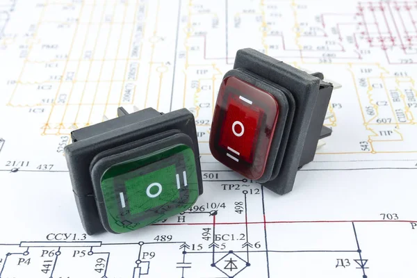 Electrical Switches Lie Electronic Circuit — Stock Photo, Image