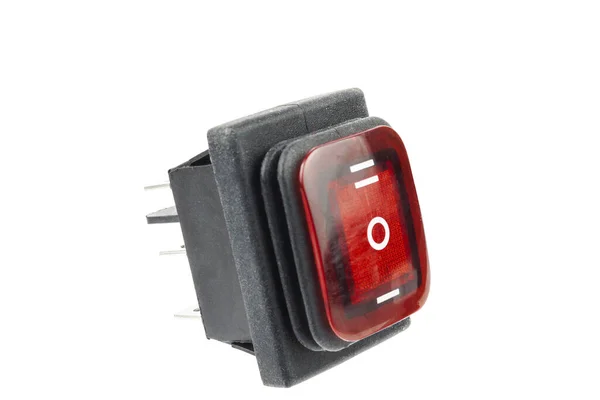 Three Position Electronic Switch Red Backlight — Stock Photo, Image