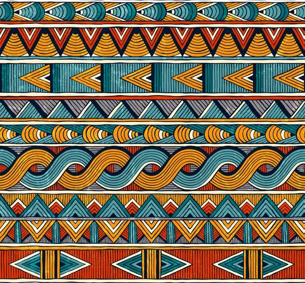 Ethnische nahtlose Muster. Handgezeichnete geometrisch abstrakt. — Stockvektor