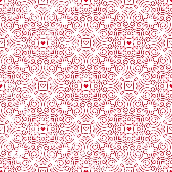 Seamless pattern with hearts inred. — Stock Vector