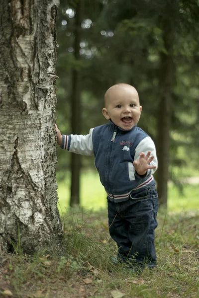 Bir yıl çocuk yaz parkta çim üzerinde koyu kahverengi gözlü