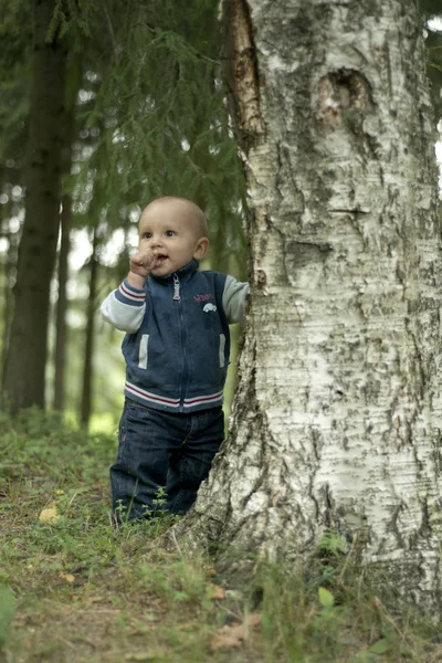 Bir yıl çocuk yaz parkta çim üzerinde koyu kahverengi gözlü