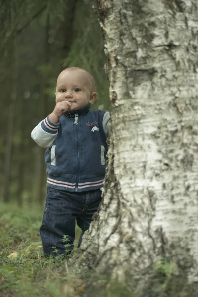 Bir yıl çocuk yaz parkta çim üzerinde koyu kahverengi gözlü