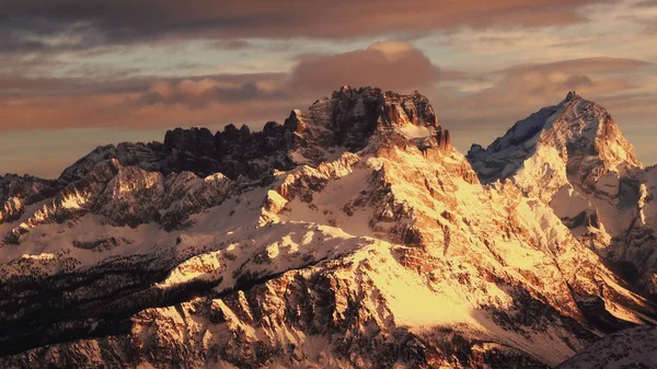 Matahari Terbenam Monte Sorapis Dan Monte Antelao — Stok Foto