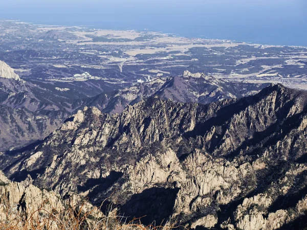 View Beautiful Mountains Seoraksan Most High Peak — Stock Photo, Image