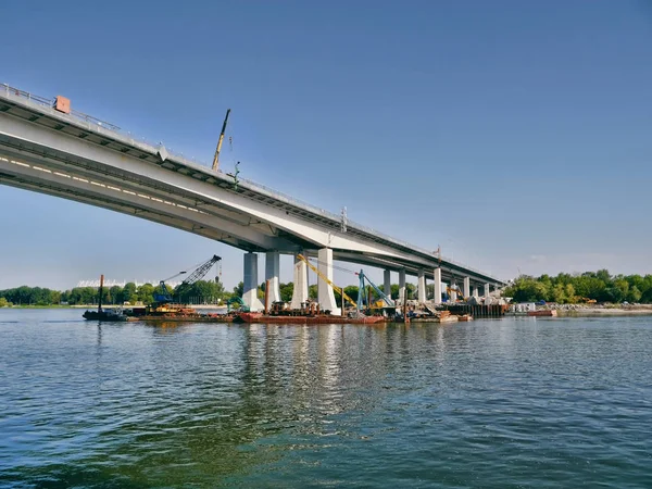 Construction Pont Sur Rivière Don Rostov Sur Don Citu Russie — Photo