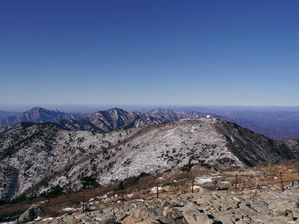 Θέα Στα Όμορφα Βουνά Από Την Ψηλότερη Κορυφή Daecheongbong Seoraksan — Φωτογραφία Αρχείου