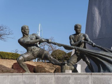 Dolsan Park anıt. Yeosy şehir. Ocak 2018