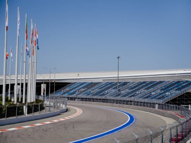 Soçi/Rusya - Ağustos 2019: Olimpik Park'ta Formula 1 pisti