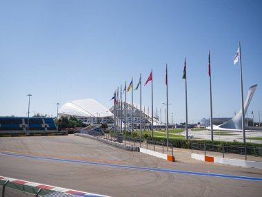 Soçi/Rusya - Ağustos 2019: Olimpik Park'ta Formula 1 pisti